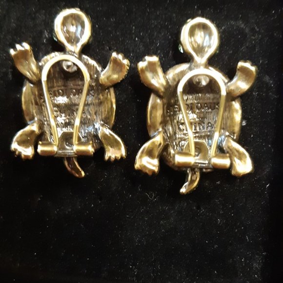 Heidi Daus Turtle Multi Colour Crystals Pierced Earrings - Picture 2 of 2